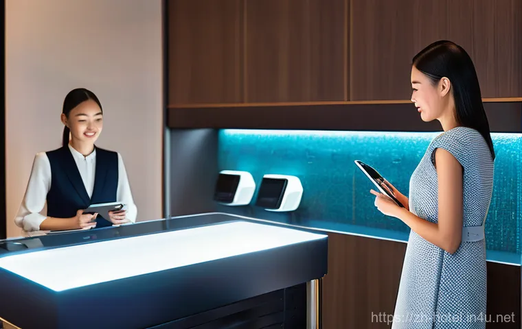 호텔 관리자로 성장하기 위한 학습 경로 - **Prompt: The Seamless Digital Hotel Experience**
    A futuristic, high-tech hotel environment wher...