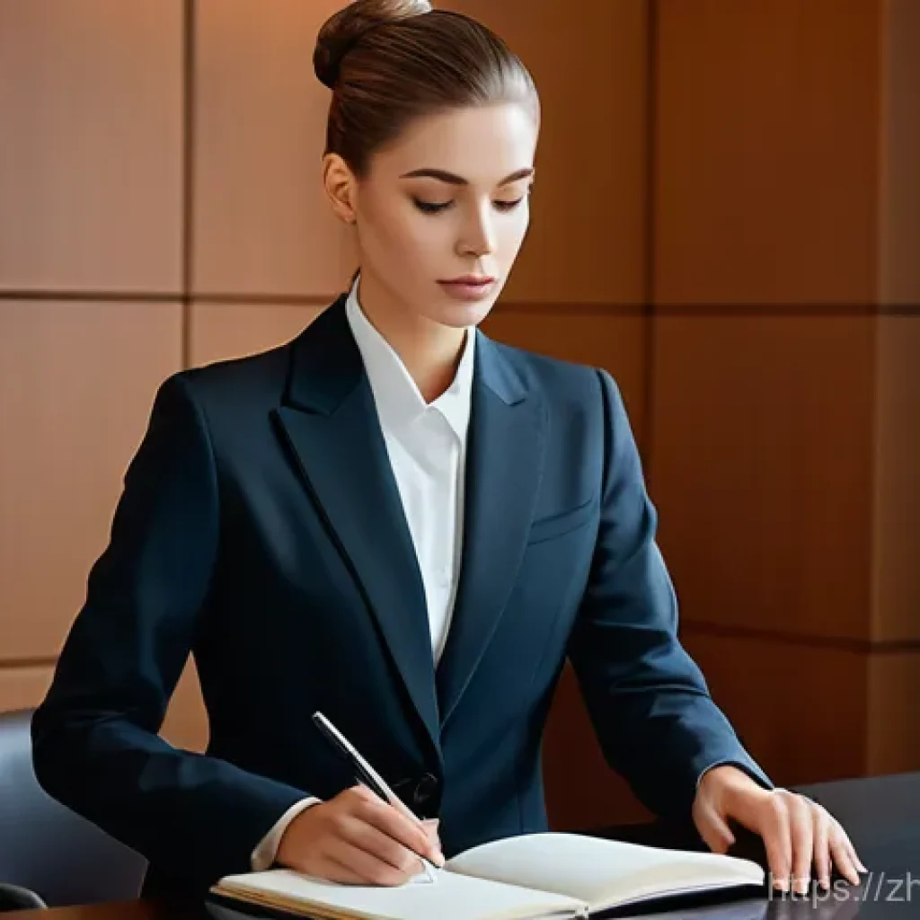 호텔 실기 시험 도구 준비 가이드 - **Hotel Professional's Exam Preparation:**
    "A confident and impeccably groomed hotel professiona...