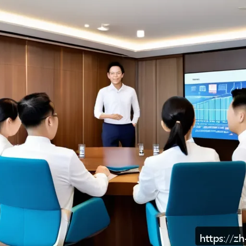 호텔 인사 관리에서의 평가 방법 - A modern hotel team engaged in a dynamic 360-degree performance review session, featuring diverse em...