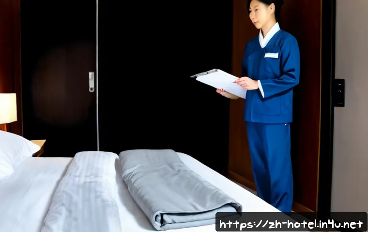 호텔 실기 시험에서 흔히 하는 실수 - Photorealistic hotel practical examination scene, a nervous hospitality student in a neat uniform in...